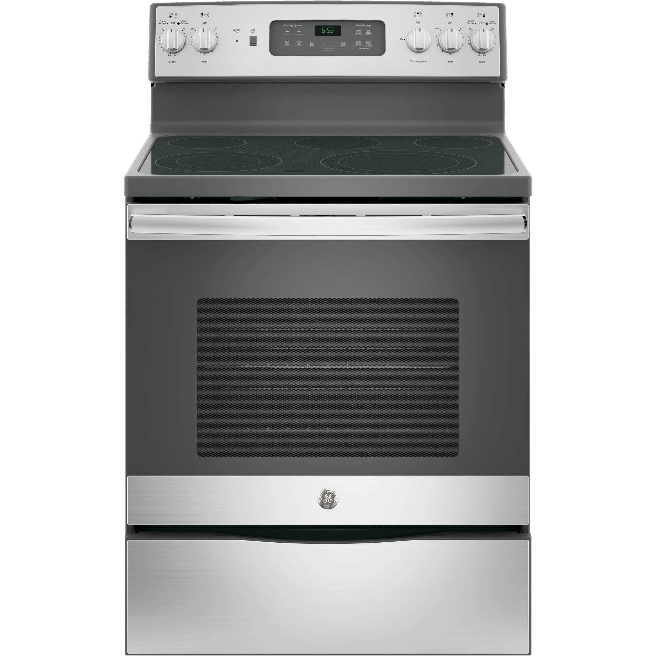 GE Appliances JB655SKSS 30" FreeStanding Convection Electric Range with Expandable Elements
